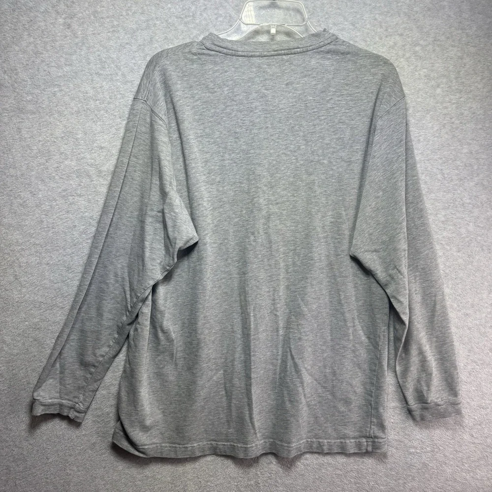 VTG 90s Disney Catalog Henley Shirt Mens Embroidered Mickey Mouse Plaid Gray